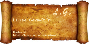 Lupse Germán névjegykártya